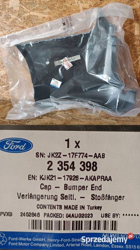 FORD TRANSIT CUSTOM V362 NAROŻNIK ZDERZAKA PRAWY