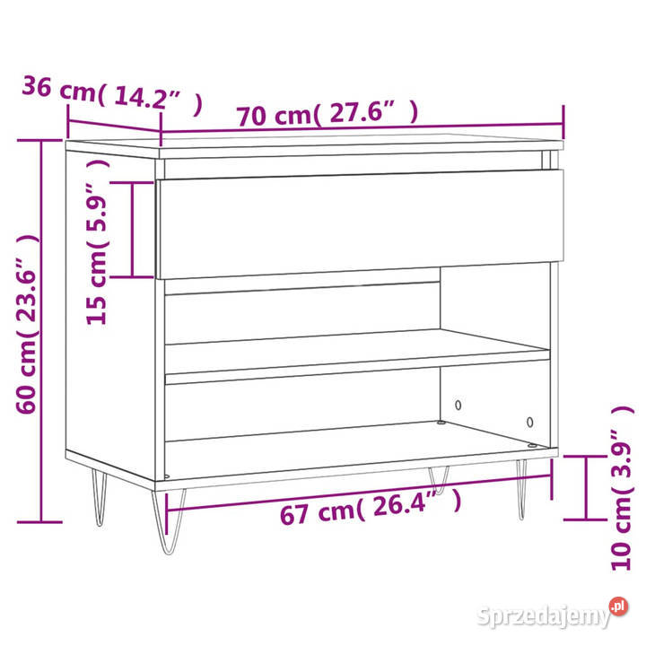 Szafka na buty szary dąb sonoma 70x36x60 Na buty sprzedam
