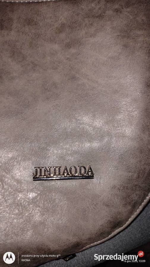 Elegancka szara torebka ze skóry Im Haoda Dla kobiet Ostrów Wielkopolski