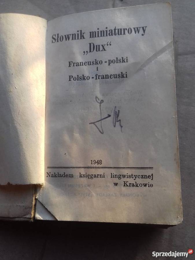 Stary słownik miniaturowy francusko polski 1948 Dąbrowa Górnicza