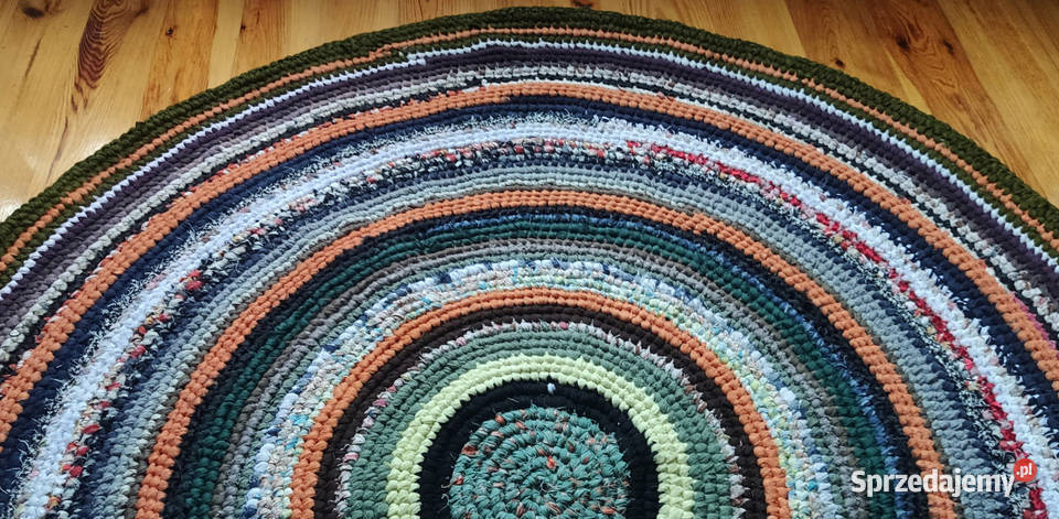 Dywan okrągły 152 rękodzieło zero waste Łódź