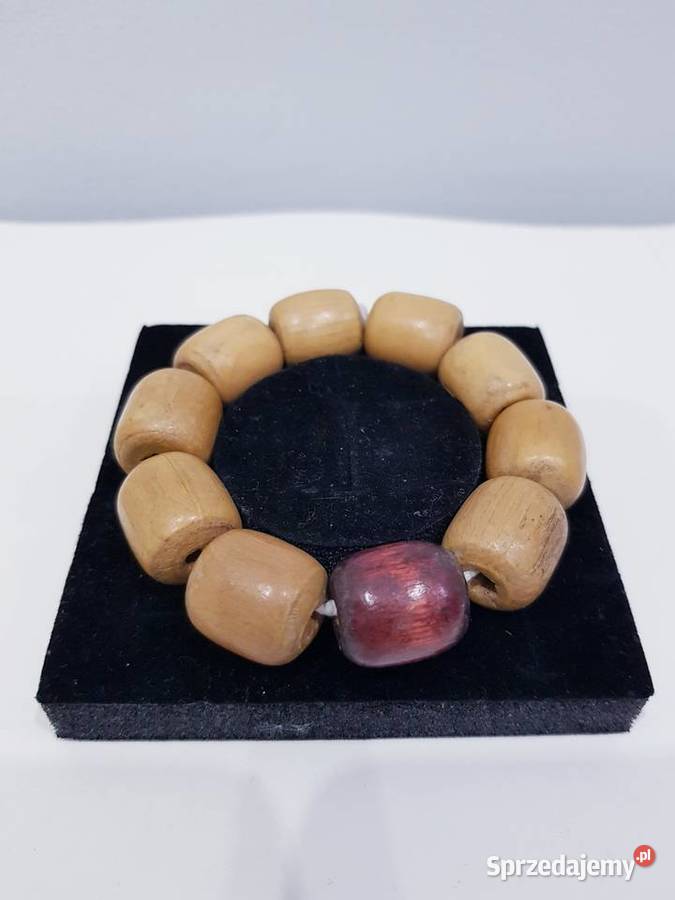 Damska bransoletka z drewnianych koralików Dąbrowa Górnicza