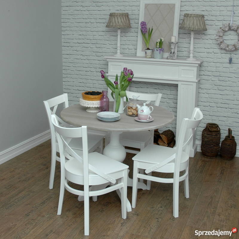 Stół okrągły na bocianiej nodze Cammile shabby Wrocław