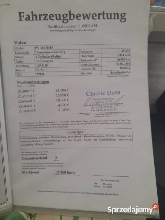 Volvo 444 z 1951 roku kierunki na dachu wycena Zgierz sprzedam