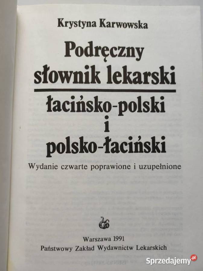 Podręczny słownik lekarski łacińskopolski i Kielce