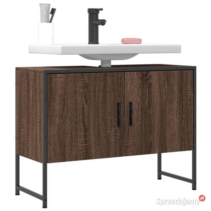 Szafka pod umywalkę brązowy dąb 80x33x60