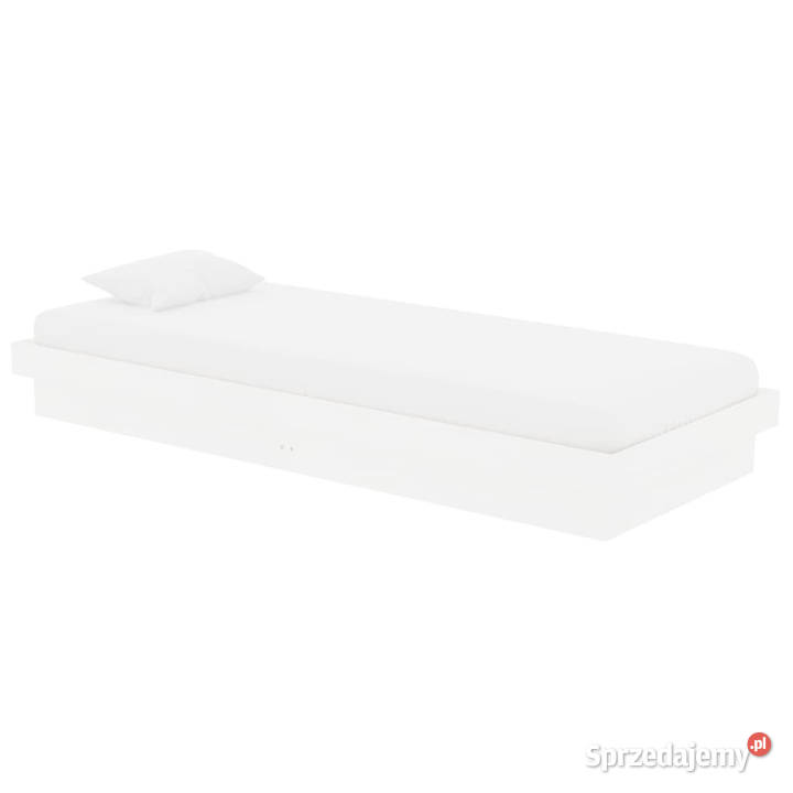 Rama łóżka biała lite drewno pojedyncza 75x190 21cm Łóżka sprzedam