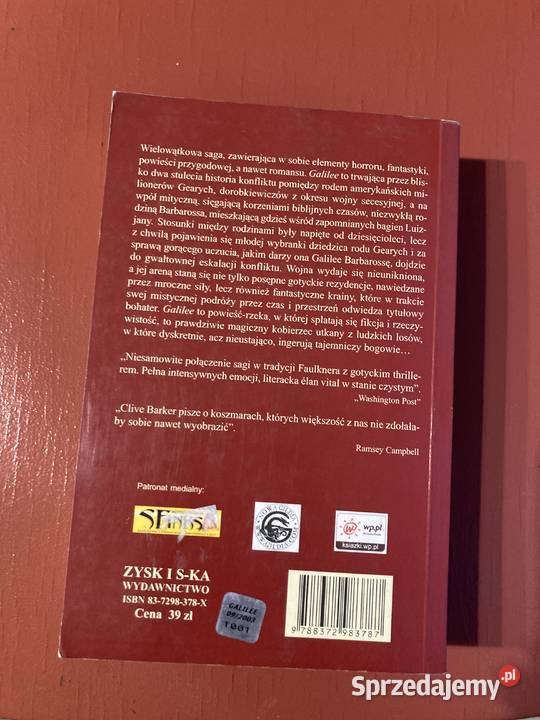 Galilee Clive Barker polskie wydanie mazowieckie Strupiechów