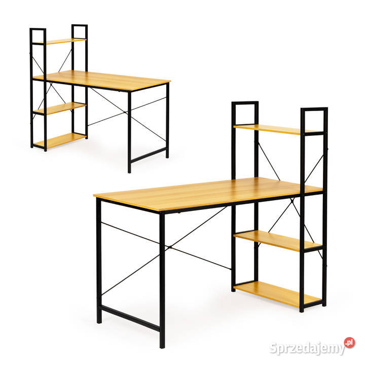 Biurko komputerowe drewniane regał z półkami Smogorzów