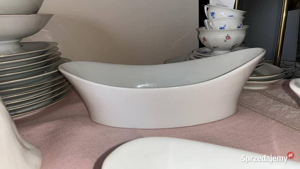 Salaterka gondolka Biała porcelana Bez sygnatury Gdańsk