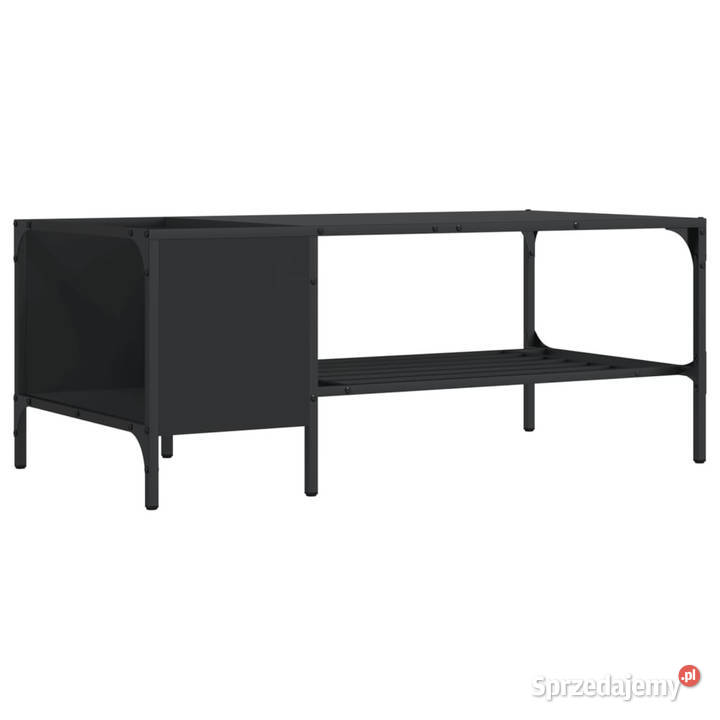 Stolik kawowy z półką czarny 100x51x40 WM837732 Dom i Ogród