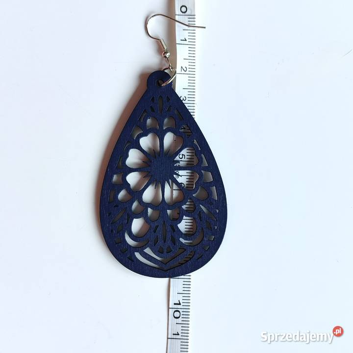 Nowe kolczyki drewniane kropelki Dla kobiet Dodatki śląskie Katowice