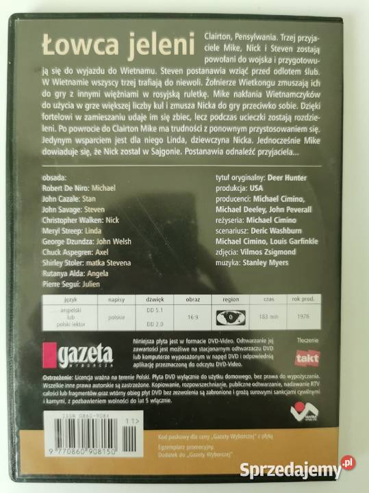 Łowca Jeleni DVD Kultura i Rozrywka małopolskie