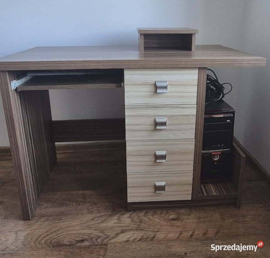 Biurko z szufladami i miejscem na komputer Biurka łódzkie Mierzyn sprzedam