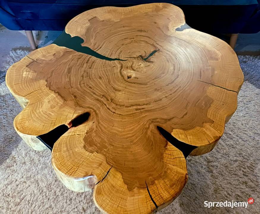 Stolik kawowy live edge plaster drewna loft Śrem