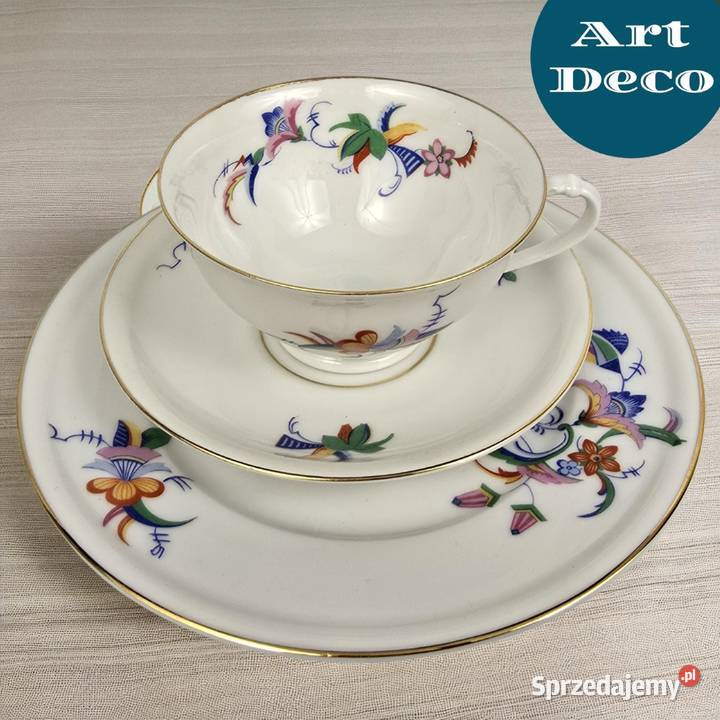 Zestaw śniadaniowy Trio Art Deco Furstenberg Bronisze sprzedam