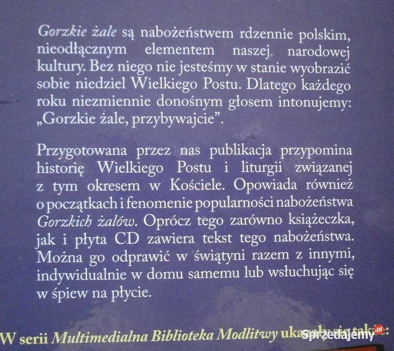 Gorzkie Żale nowa Książka z Płytą CD Kraków