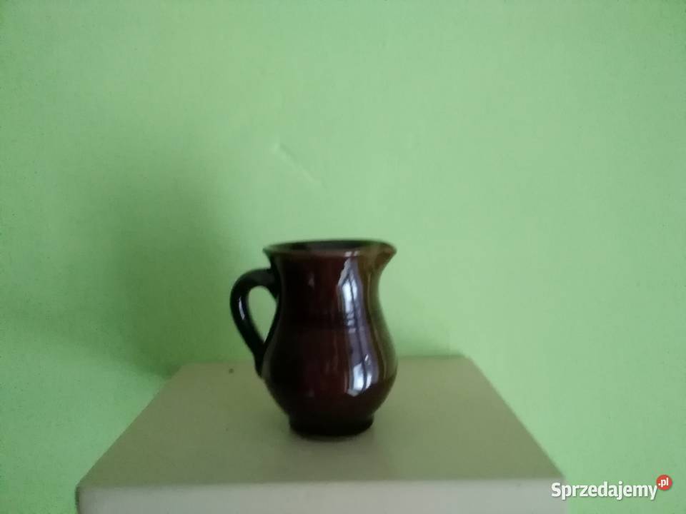 dzbanuszek ceramiczny szkliwiony z uchem łódzkie Łódź