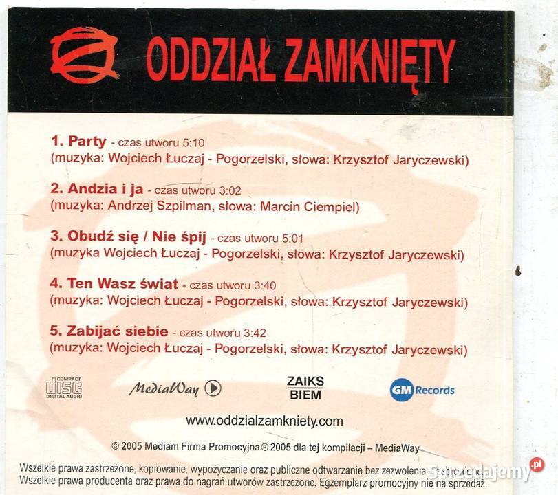 oddział zamknięty Party Andzia i ja Płyta CD 1 płyta Płyty i kasety
