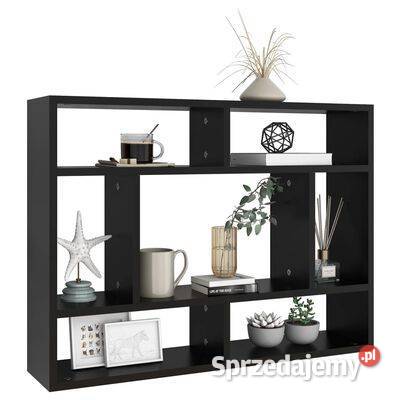 vidaXL Półka ścienna czarna 75x16x55 materiał mazowieckie