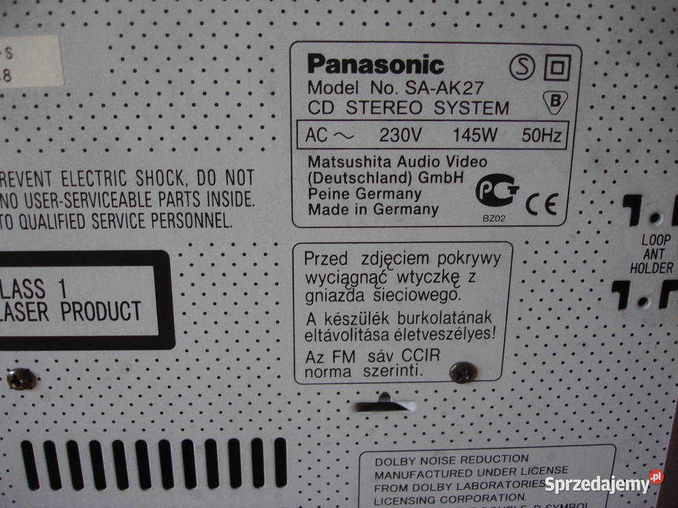 Wieża PANASONIC SAAK27 lubuskie