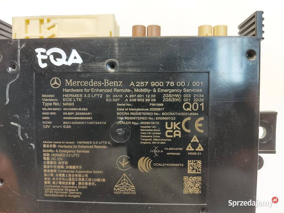 Mercedes EQA 250 W243 MODUŁ STEROWNIK