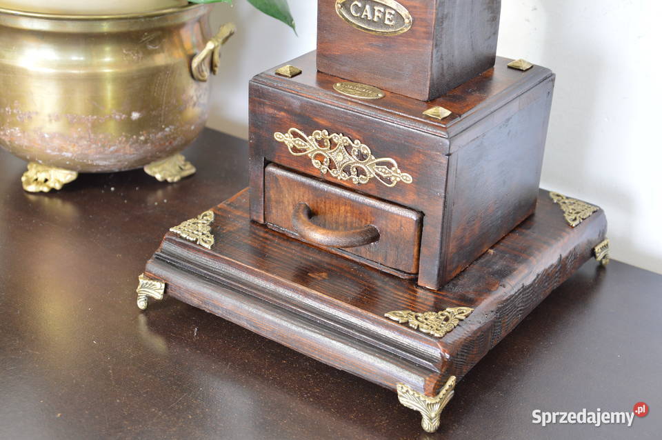 dębowy duży MŁYNEK do kawy niemiecki b stary Jastrzębie-Zdrój