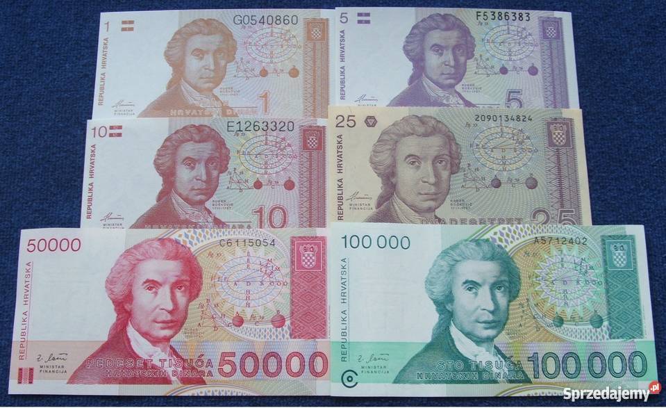 CHORWACJA Kolekcjonerskie Banknoty Zestaw 6 Katowice