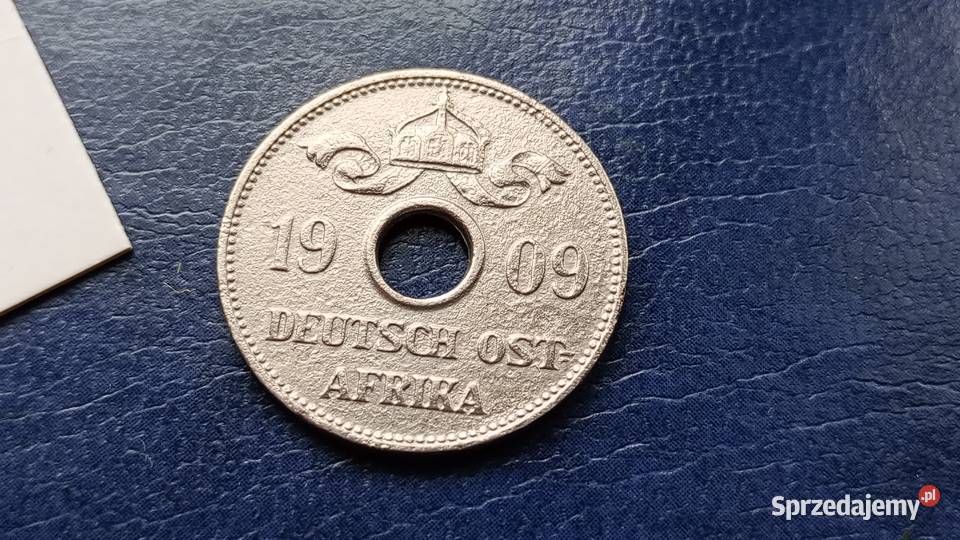 Stare monety 10 halerzy 1909 J NIemiecka Afryka
