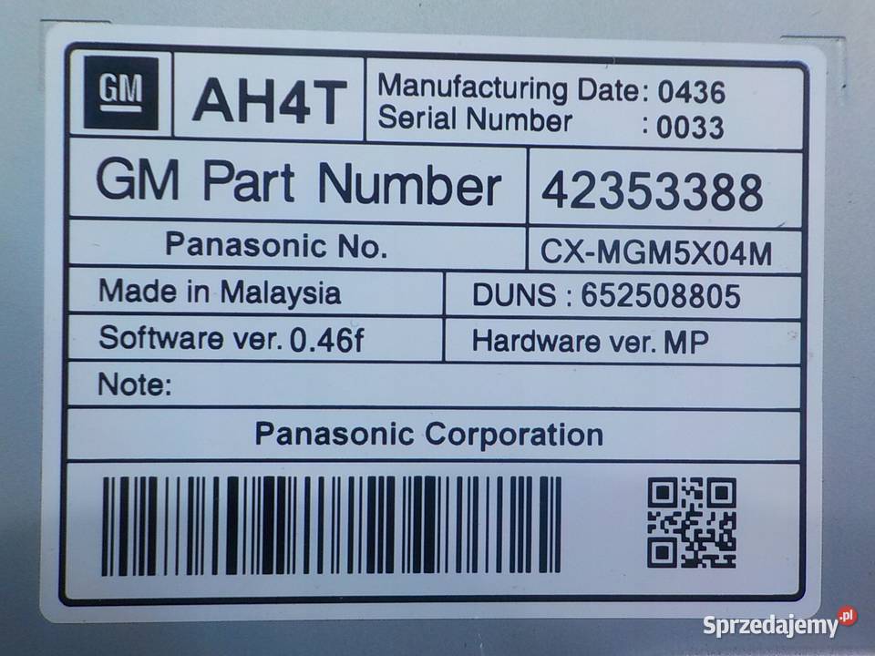 OPEL ASTRA J GTC 14T 16r 3D wyswietlacz 42353388 Suków