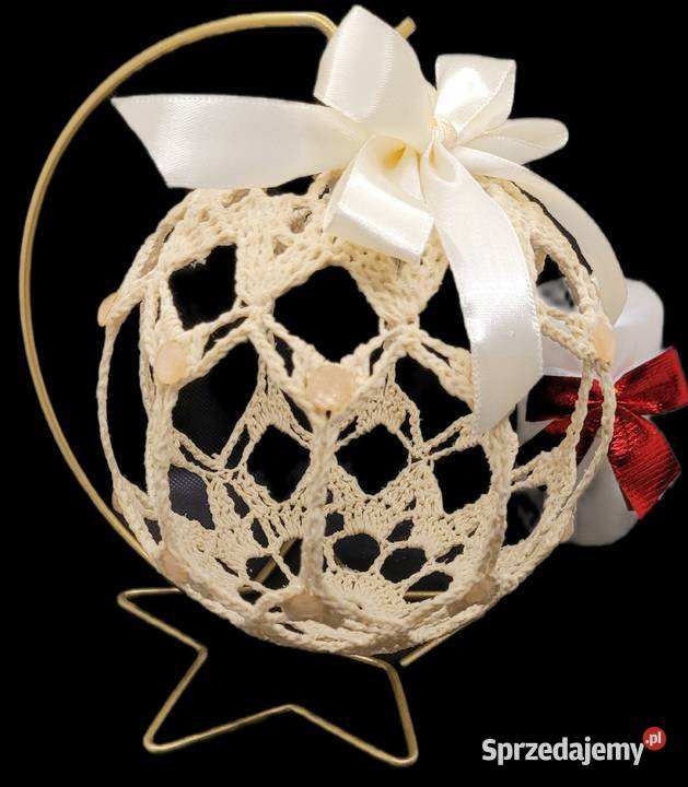 Bombka ręcznie wykonana na stojaku małopolskie Krzywaczka