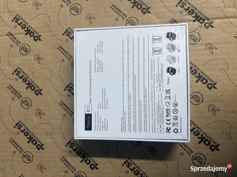 Słuchawki tłumaczące Tisco E1 Bluetooth różowe