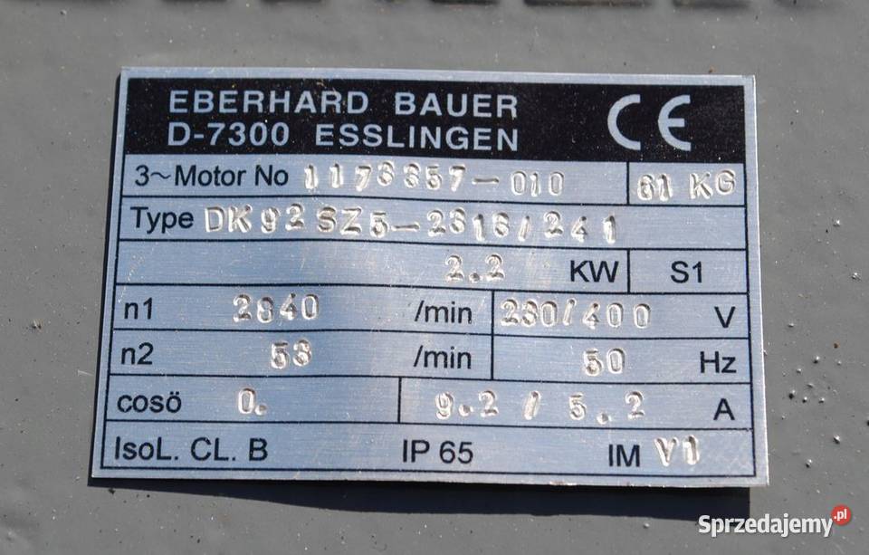 Motoreduktor kątowy 22kw 53obrmin z hamulcem Kargowa
