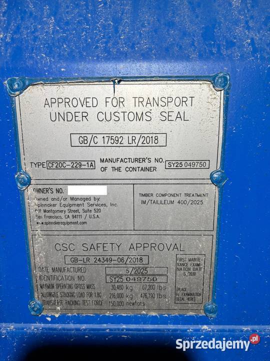 20DV KONTENERY 6 METROWE NOWE NIEBIESKIE Magazynowanie