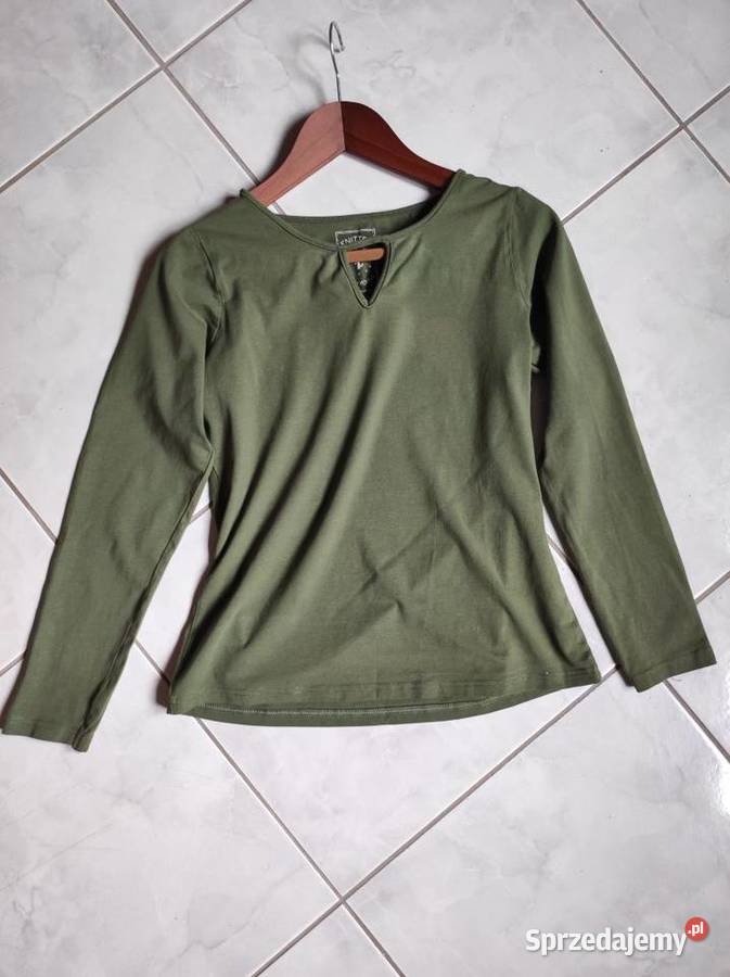 koszulka bawełniana bluzka damska khaki ozdobny Kielce sprzedam