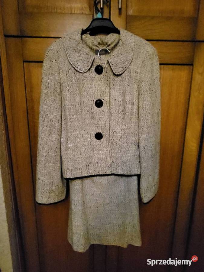 Komplet żakiet plus spódnica wallis szary/srebrny lubelskie Lublin