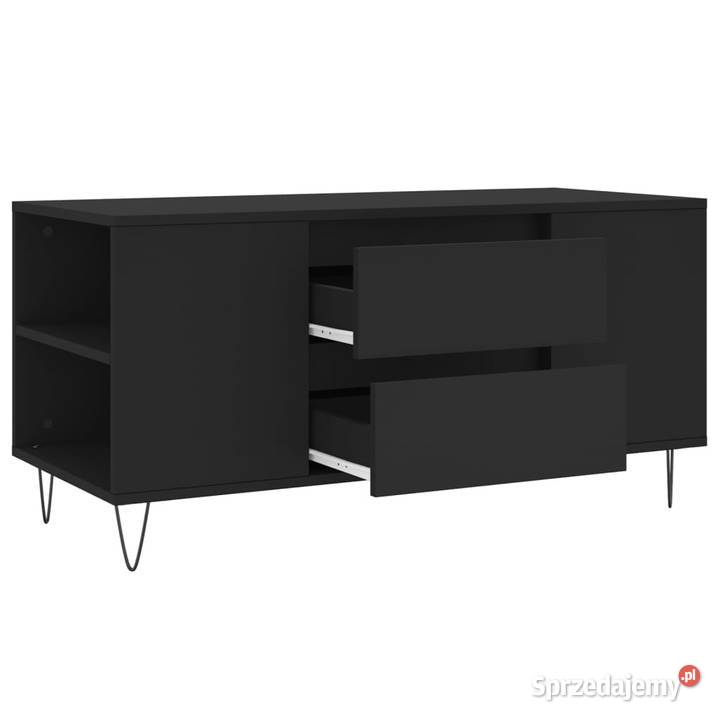 Stolik kawowy czarny 102x445x50 materiał Warszawa