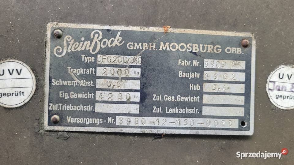 Wózek widłowy steinbock DFG2CD Ciężkowice