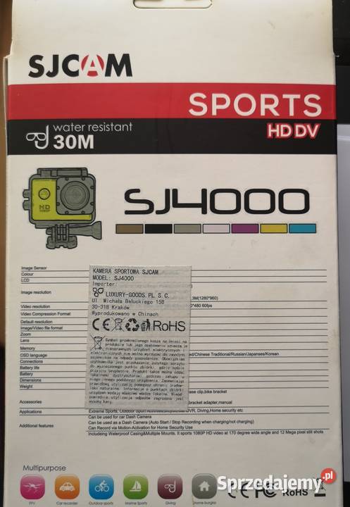 Kamera sportowa sjcam sj4000 full HD Żegocina