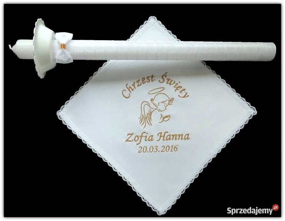 Personalizowana szatka do chrztu z haftem szata Toruń