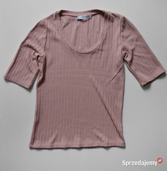 pudrowa bluzka na okazję Mango S elegancka Warszawa