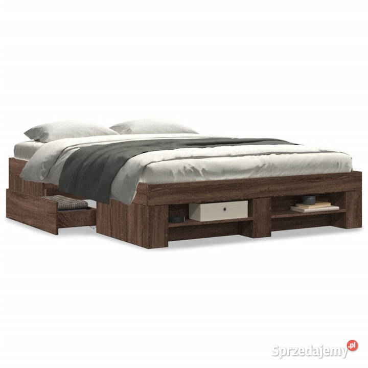 Łóżko bez materaca brązowy dąb 140x190 WM3295505 33cm Warszawa