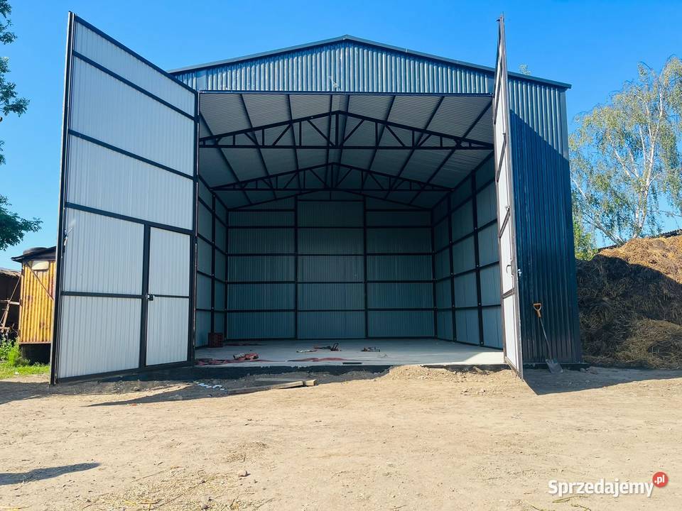 B34 GRAFITOWY Garaż Blaszany Wysokie ściany 72m2
