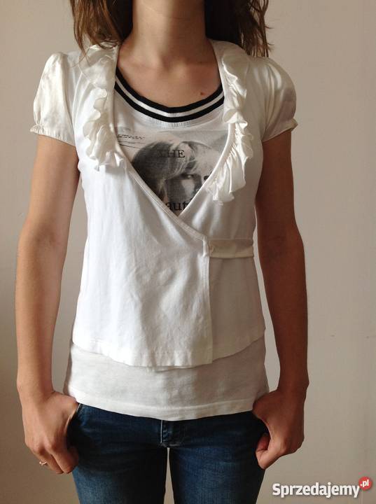 Bluzka biała z falbankami śląskie Częstochowa