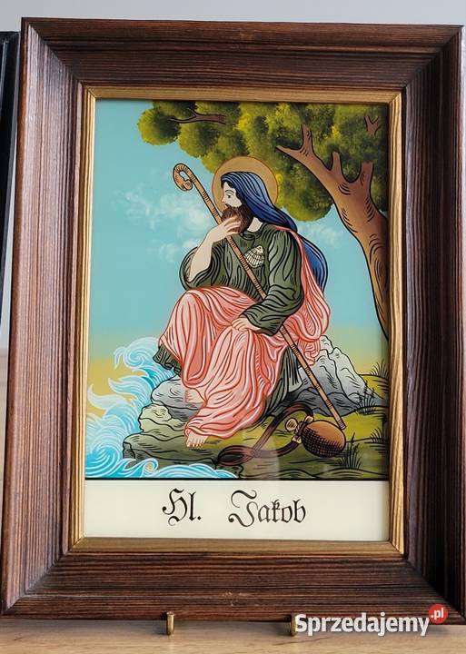 Ręcznie malowane obrazy na szkle św Jakub i Malarstwo małopolskie