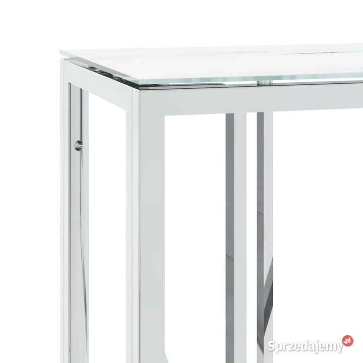 Stolik konsolowy srebrny 110x30x70 stal Warszawa
