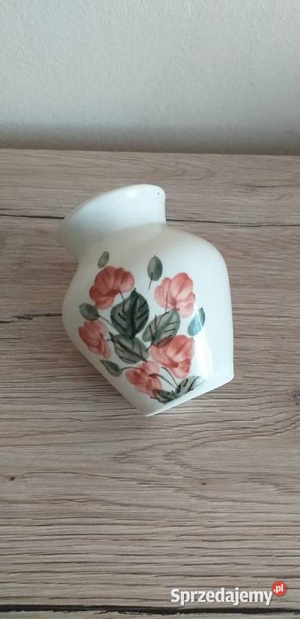 Biały ceramiczny wazonik prl Porcelana i szkło łódzkie Przedbórz