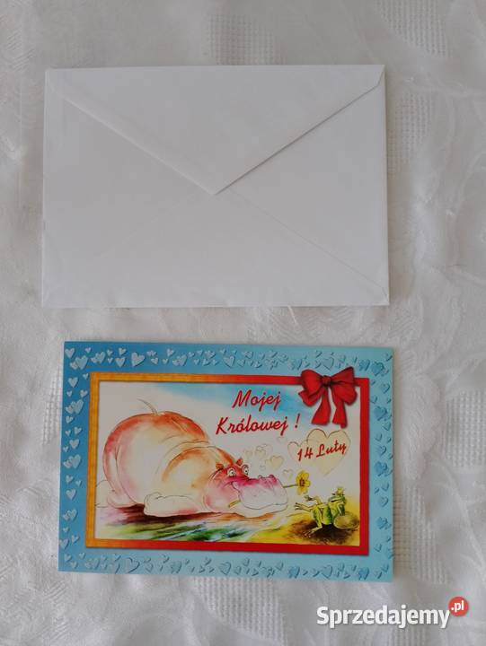 Kartka walentynkowa na WALENTYNKI składana z Oborniki