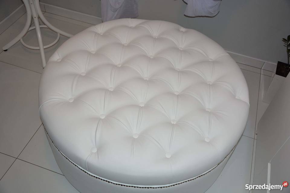 okrągła pikowana pufa Glamour 80cm