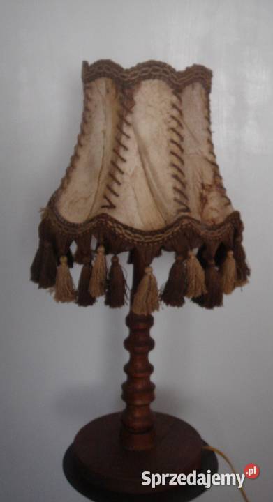 Lampa stołowa dębowa stara